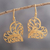 Gold-plated filigree dangle earrings, 'Flourishing Heart' - Heart-Shaped Gold-Plated Earrings (image 2) thumbail
