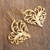 Gold-plated filigree dangle earrings, 'Flourishing Heart' - Heart-Shaped Gold-Plated Earrings (image 2b) thumbail