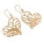 Gold-plated filigree dangle earrings, 'Flourishing Heart' - Heart-Shaped Gold-Plated Earrings (image 2d) thumbail