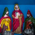 Wood and ceramic mini retablos, 'Holiday Traditions' - Mini Holiday-Themed Retablos