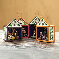 Wood and ceramic retablo ornaments, Celebrating the Season