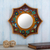 Reverse-painted glass wall accent mirror, 'Birds of Peru in Nutmeg' - Hand-Painted Wall Accent Mirror (image 2) thumbail