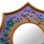 Reverse-painted glass wall accent mirror, 'Birds of Peru in Purple' - Small Wall Accent Mirror (image 2b) thumbail