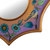 Reverse-painted glass wall accent mirror, 'Birds of Peru in Purple' - Small Wall Accent Mirror (image 2c) thumbail