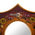 Reverse-painted glass wall accent mirror, 'Birds of Peru in Russet' - Hand-Painted Wall Accent Mirror (image 2b) thumbail