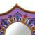 Reverse-painted glass wall accent mirror, 'Colonial Crown in Purple' - Purple Reverse Painted Glass Mirror (image 2b) thumbail