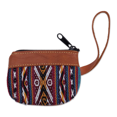 Hand Woven Coin Purse with Leather
