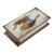 Reverse-painted glass decorative box, 'Ocean Harmony in White' - Fish Themed Reverse-Painted Glass Box (image 2a) thumbail