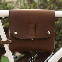 Leather bike and shoulder bag, Cyclists Delight