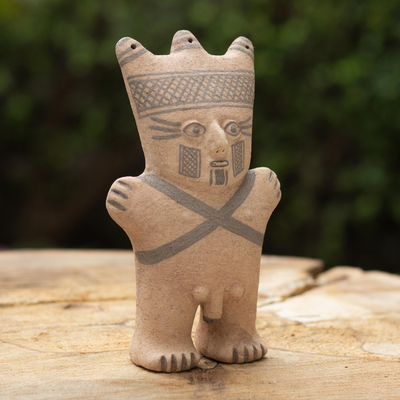 Keramikfigur - Peru Chancay Mann Cuchimilco Tonfigur