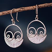 Sterling silver dangle earrings, 'Midnight in the City' - Contemporary Sterling Silver Earrings
