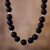 Onyx beaded strand necklace, 'Night Mystery' - Classic Onyx Strand Necklace (image 2) thumbail