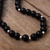 Onyx beaded strand necklace, 'Night Mystery' - Classic Onyx Strand Necklace (image 2b) thumbail