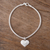 Sterling silver charm bracelet, 'Shining Heart' - Modern Heart Charm Bracelet from Peru (image 2) thumbail