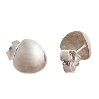 Sterling silver stud earrings, 'Bright Abstraction' - Minimalist Sterling Silver Stud Earrings