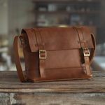 Leather messenger bag, 'Grand Tour' - Artisan Crafted Leather Messenger Bag