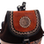 Suede and leather backpack, 'Road to Machu Picchu' - Inca Motif Leather and Suede Backpack (image 2e) thumbail