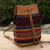 Leather and wool backpack, 'Cusco Trails' - Wool and Leather Backpack from Peru (image 2) thumbail