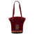 Suede and leather shoulder bag, 'Cusco Adventure' - Red Suede Shoulder Bag thumbail