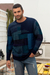 Men's 100% alpaca pullover sweater, 'Blue Building Blocks' - Casual Blue Men's Pullover Sweater in 100% Alpaca Wool (image 2c) thumbail