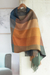 schal aus 100 % Alpaka - Superweicher Schal mit braun-orangefarbenem Karomuster aus Alpakawolle