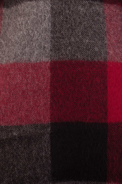 Bufanda 100% alpaca bebe - Bufanda muy suave de lana de alpaca a cuadros rojos y negros