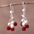 Agate dangle earrings, 'Crimson Cascade' - Red Agate Earrings thumbail