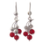 Agate dangle earrings, 'Crimson Cascade' - Red Agate Earrings (image 2d) thumbail