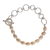 Cultured pearl and sterling silver link bracelet, 'Love United' - Sterling and Cultured Pearl Bracelet (image 2a) thumbail