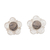 Tourmalinated quartz filigree button earrings, 'Flowers of Spain' - Floral Tourmalinated Quartz Earrings thumbail