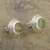 Calcite button earrings, 'Distant Lands' - Green Calcite Button Earrings (image 2) thumbail