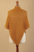 100% alpaca shawl, 'Colonial Fans in Honey' - Honey 100% Alpaca Shawl (image 2d) thumbail