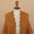 100% alpaca shawl, 'Colonial Fans in Honey' - Honey 100% Alpaca Shawl (image 2e) thumbail