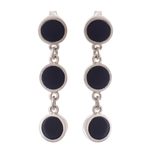 Onyx dangle earrings, 'Midnight Soiree' - Sterling and Onyx Earrings