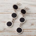 Onyx dangle earrings, 'Midnight Soiree' - Sterling and Onyx Earrings