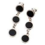 Onyx dangle earrings, 'Midnight Soiree' - Sterling and Onyx Earrings