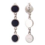 Onyx dangle earrings, 'Midnight Soiree' - Sterling and Onyx Earrings