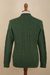 Men's 100% alpaca pullover sweater, 'Moss Braids' - Men's Dark Green 100% Alpaca Pullover Sweater From Peru (image 2d) thumbail