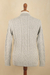 Men's 100% alpaca pullover sweater, 'Grey Braids' - Men's 100% Alpaca Pullover Sweater With Braid Pattern (image 2c) thumbail