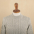 Men's 100% alpaca pullover sweater, 'Grey Braids' - Men's 100% Alpaca Pullover Sweater With Braid Pattern