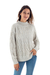 100% alpaca sweater, 'Classic Peruvian' - 100% Alpaca Fiber Knit Pullover Sweater in Grey thumbail