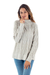 suéter 100% alpaca, 'Clásico Peruano' - Suéter tipo jersey de punto 100% fibra de alpaca en color gris
