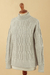 100% alpaca sweater, 'Classic Peruvian' - 100% Alpaca Fiber Knit Pullover Sweater in Grey (image 2g) thumbail