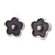 Pendientes de botón de plata de ley - Pendientes flor plata oxidada