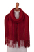 Baby alpaca blend scarf, 'Firelight' - Handwoven Baby Alpaca Blend Scarf in Fiery Reds thumbail