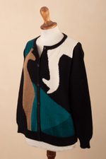 100% alpaca cardigan, 'Llama Drama' - Artisan Crafted Llama Cardigan in 100% Alpaca