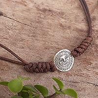 Sterling silver pendant necklace, 'Kusikuy' - Sterling Silver Pendant Necklace