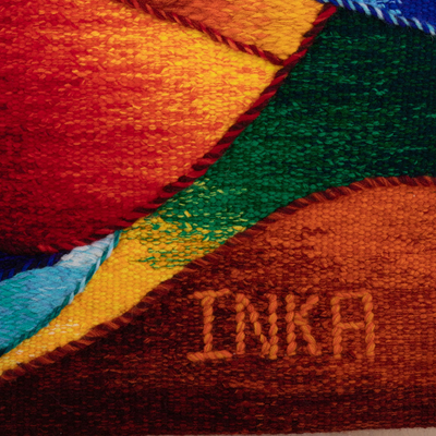 Wandteppich aus Alpaka-Mischung - Farbenfroher Wandteppich aus Alpaka-Mischung