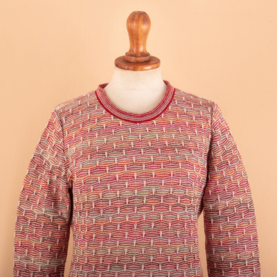 pullover aus 100 % Alpaka - Buntes, weiches Alpaka-Pullover mit geometrischem Muster