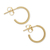 Gold-plated half-hoop earrings, 'Diamond Bright' (.6 inch) - Textured Gold-Plated Earrings (.6 inch) thumbail
